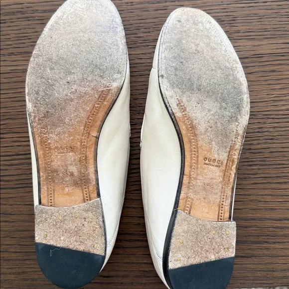 Gucci Brixton Women’s Ivory Leather Horsebit Loafers 39.5. - Picture 9 of 10